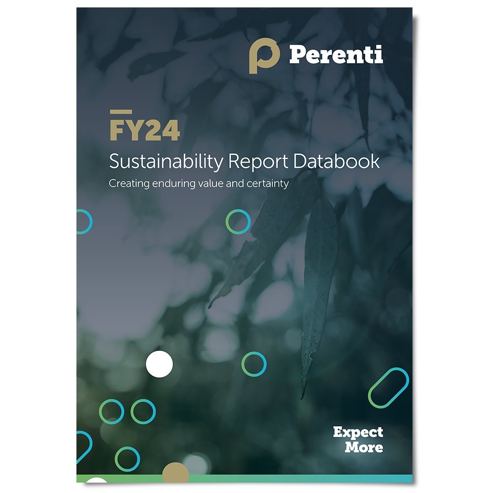 FY24 Perenti Sustainability Report Databook cover page - vertical